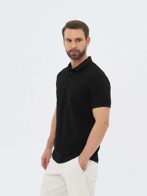 Поло мужское с коротким рукавом футболка тенниска однотонная