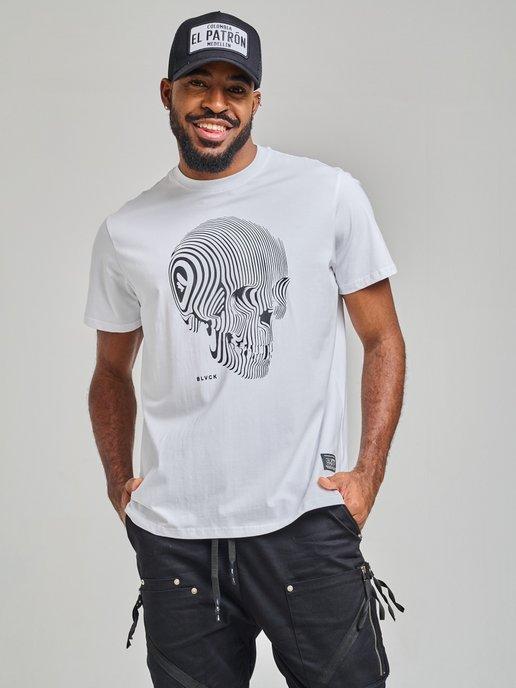 MAGNUM laboratory | Дизайнерская футболка с принтом череп 3D оверсайз летняя