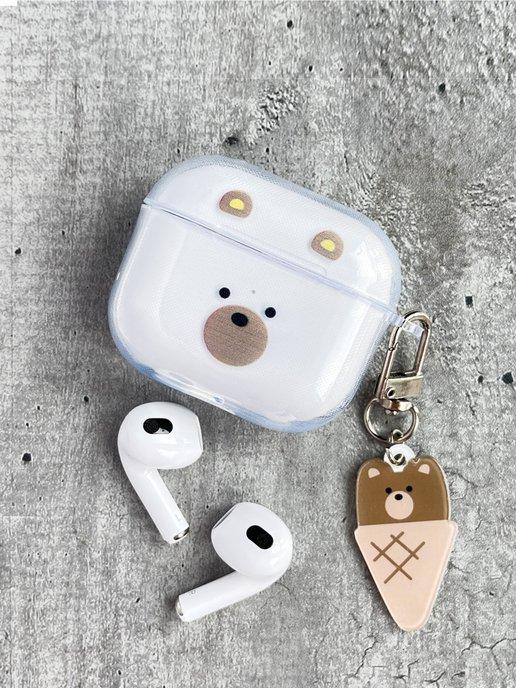 Чехол для наушников AirPods 3 силиконовый с брелком