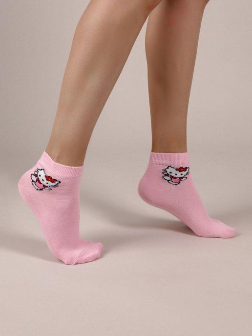 Носки женские короткие с принтом Hello Kitty 1 пара