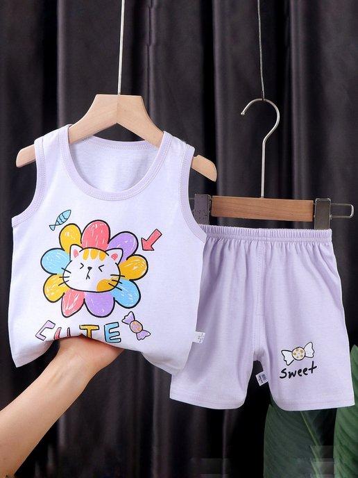 Liwen_Kids | Костюм майка шорты летние для малыша новорожденного футболка