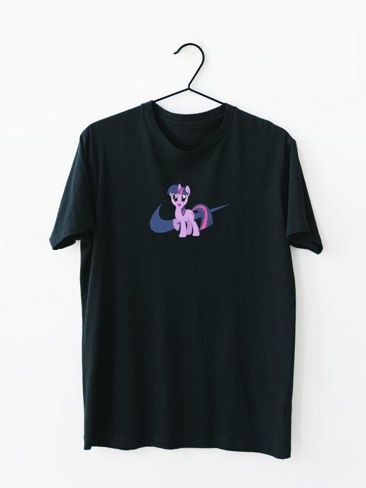 Оверсайз футболка с принтом май литл пони