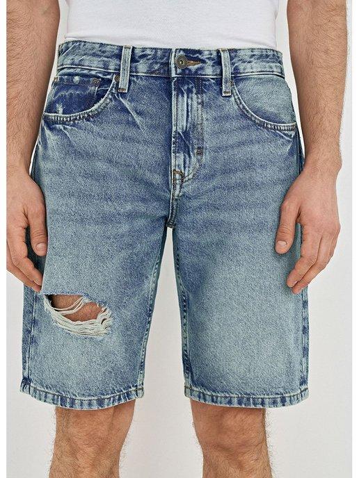 Шорты мужские джинсовые с прорезями