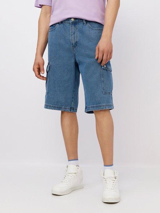 Шорты джинсовые карго с карманами летние