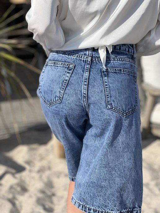Шорты бермуды джинсовые больших размеров