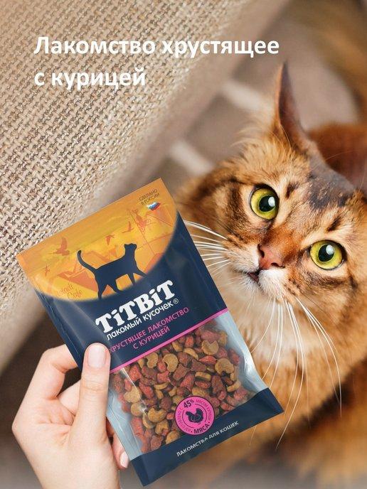 Хрустящее лакомство для кошек с курицей 60 г