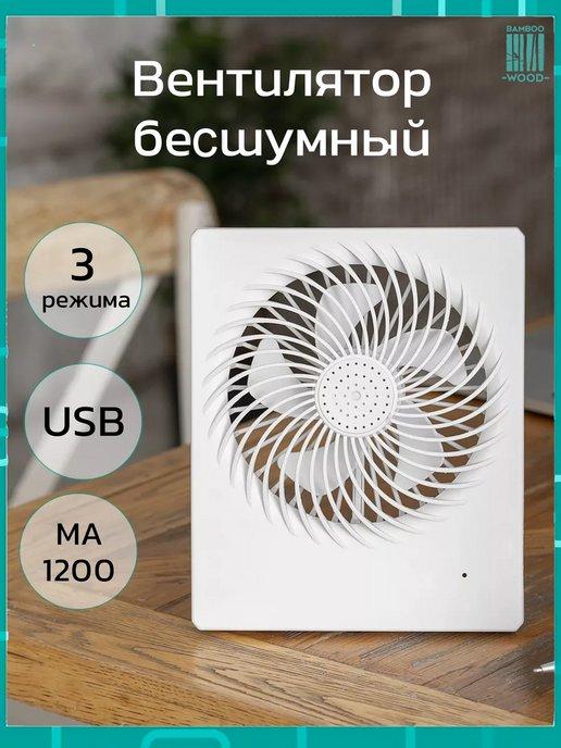 Вентилятор USB настольный для офиса и дома c аккумулятором