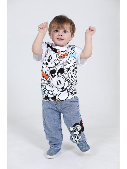 футболка для малышей с принтом Микки Мауса для мальчик
