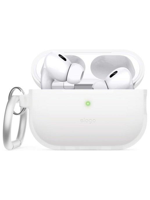 Чехол для Airpods Pro 2 Silicone с карабином (Lightning)