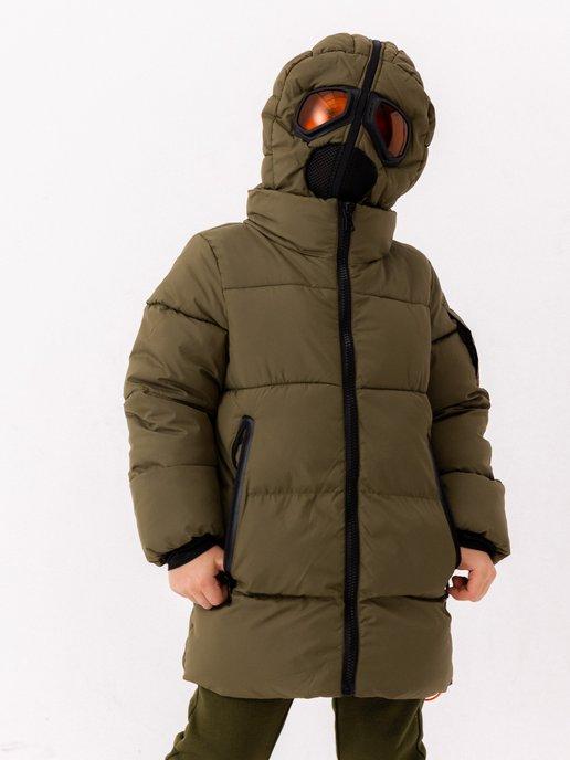 Куртка зимняя стеганая с капюшоном-маской