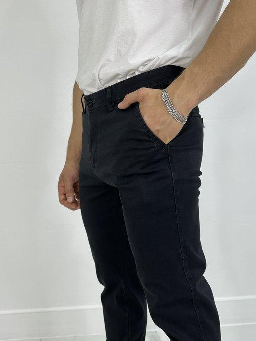 Брюки мужские классические прямые джинсы одежда хлопок
