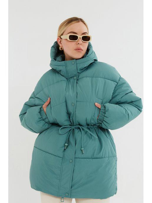 LYRENAZONE | Куртка зимняя оверсайз большого размера на кулиске