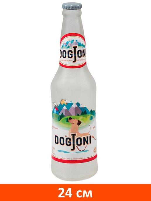 Игрушка Бутылка DogJoni с пищалкой для собак винил 24 см