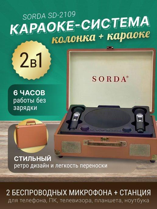 Караоке система Ретро Чемодан SORDA с двумя микрофонами