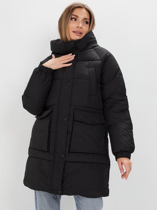 Куртка женская зимняя с капюшоном черная