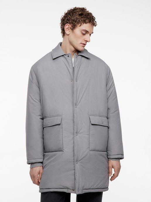 Куртка-пальто длинное рубашечного кроя
