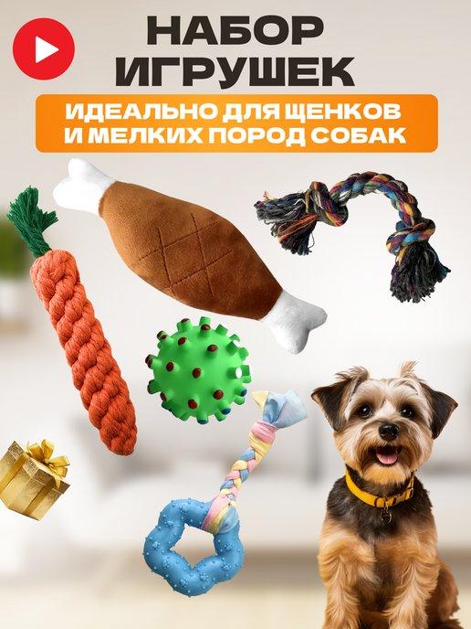 Игрушки для щенков и собак набор 5 в 1