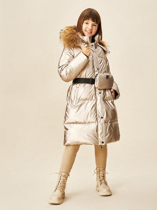 Пуховик зимний пальто куртка для девочки с капюшоном