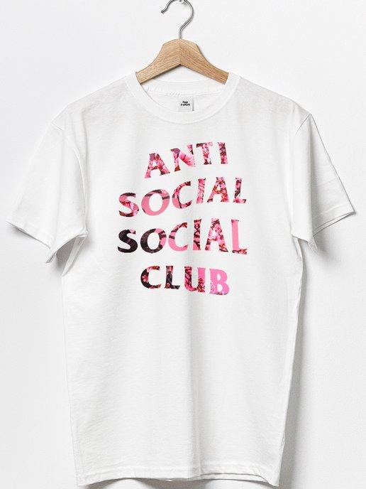 Футболка с принтом Anti Social Social Club