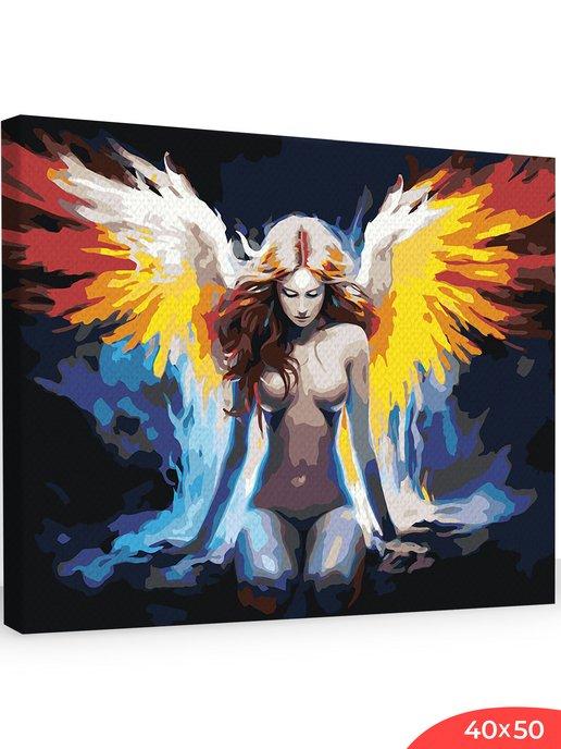 Картина по номерам на холсте Девушка с крыльями 2 40x50