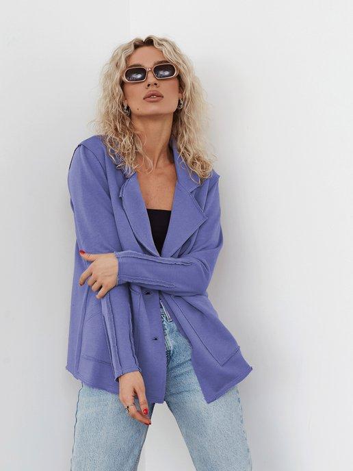POLNOLUNIE | Жакет пиджак удлиненный трикотажный на пуговицах