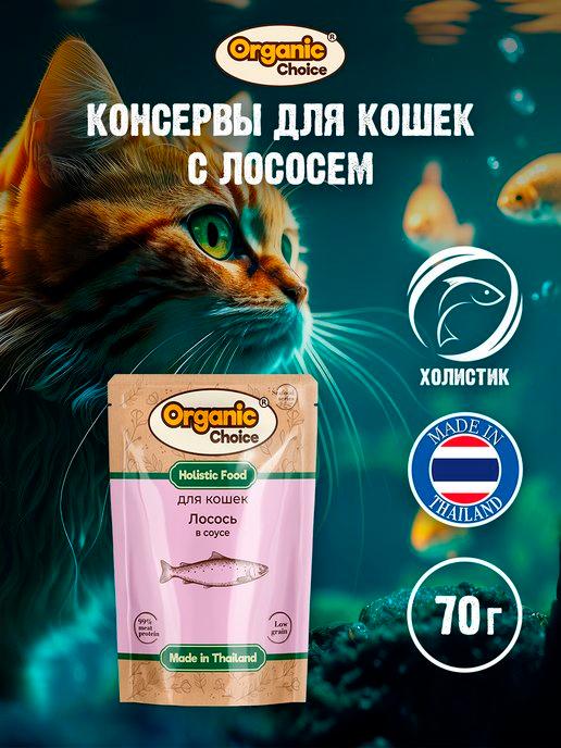 Влажный корм холистик для кошек лосось в соусе 70г*12шт