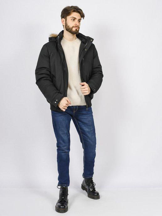Куртка мужская демисезонная осень зимняя с капюшоном бомбер