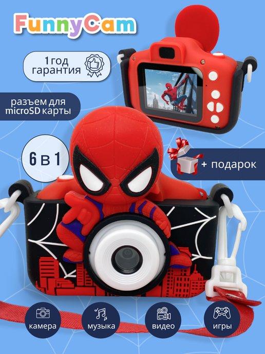 Развивающий детский фотоаппарат с играми человек паук