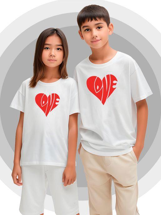Детская футболка с принтом Сердце Любовь Love Heart