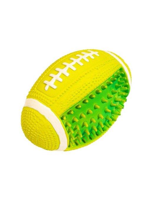 Игрушка для собак с пищалкой (мягкий латекс) Мяч регби 14 см