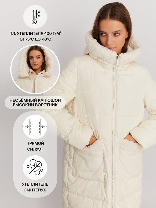 Женская куртка-пальто с капюшоном
