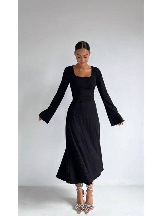Monro | Нежное и легкое платье из трикотажа с завязками на спине