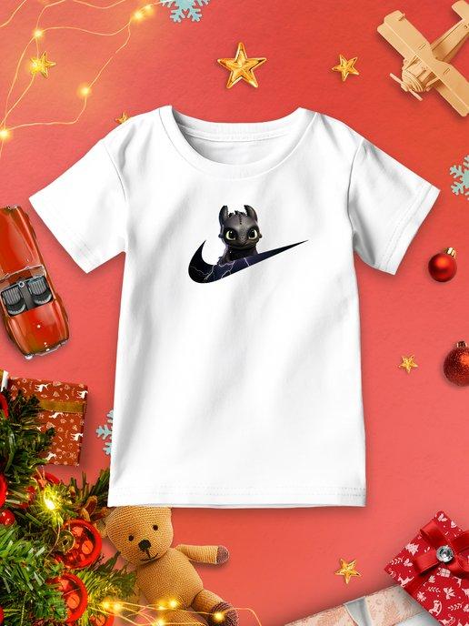 Новогодняя детская футболка Как приручить дракона Беззубик