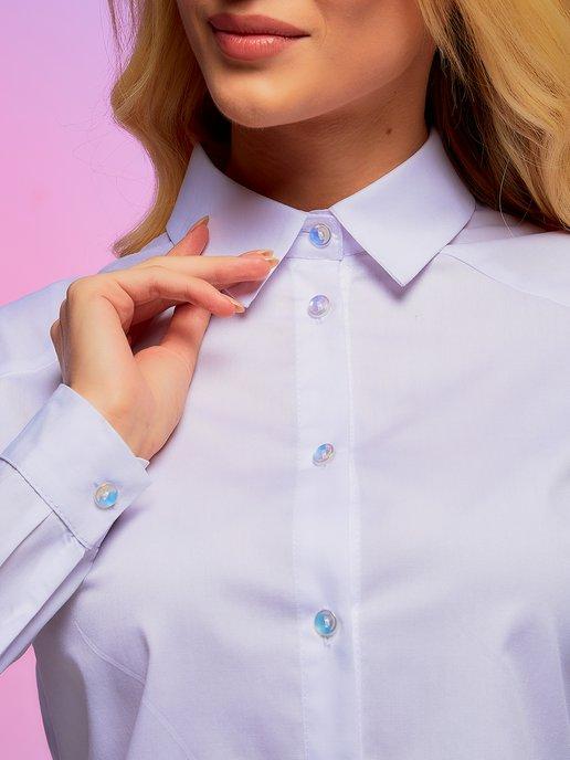 Блузка рубашка белая школьная офисная приталенная