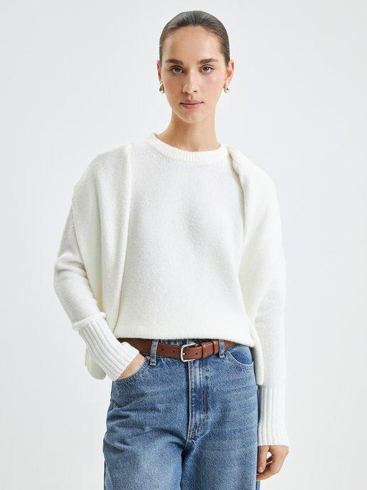 Джемпер вязаный свитер базовый с рукавом
