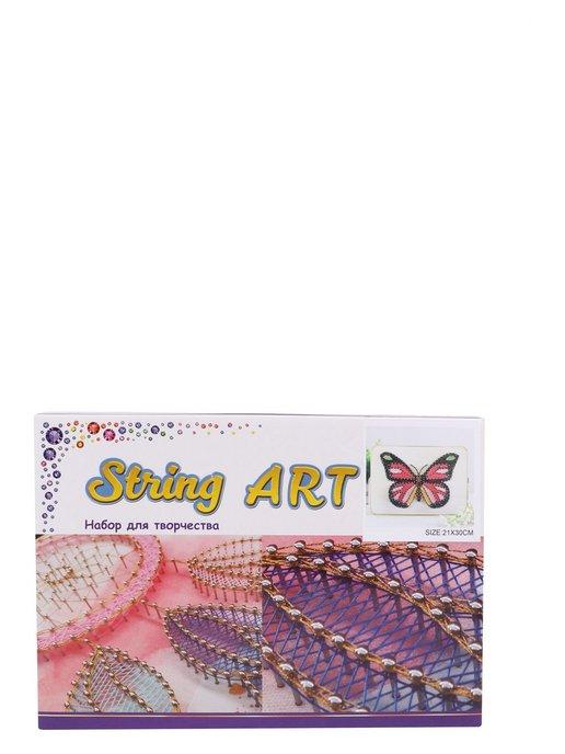 Набор для создания картины нитками Стринг Арт Бабочка