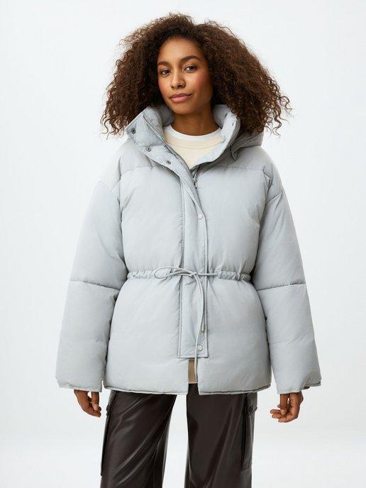 Куртка женская стеганая дутая оверсайз зимняя базовая