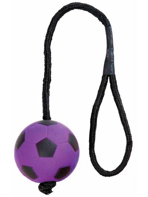 Игрушка для собак, мяч футбольный на веревке, 6,3 см