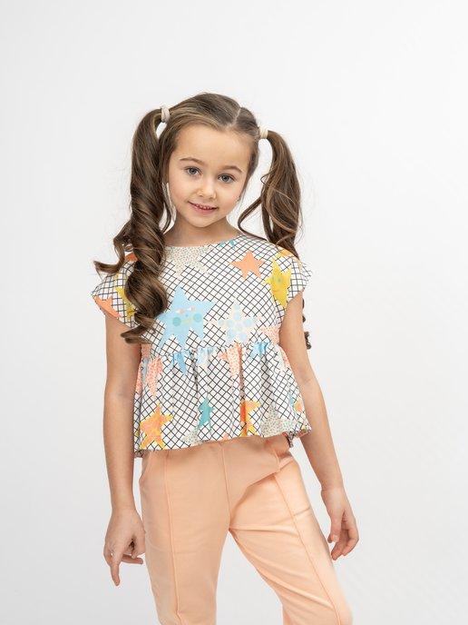 panco | Нарядная легкая блузка с разноцветным рисунком