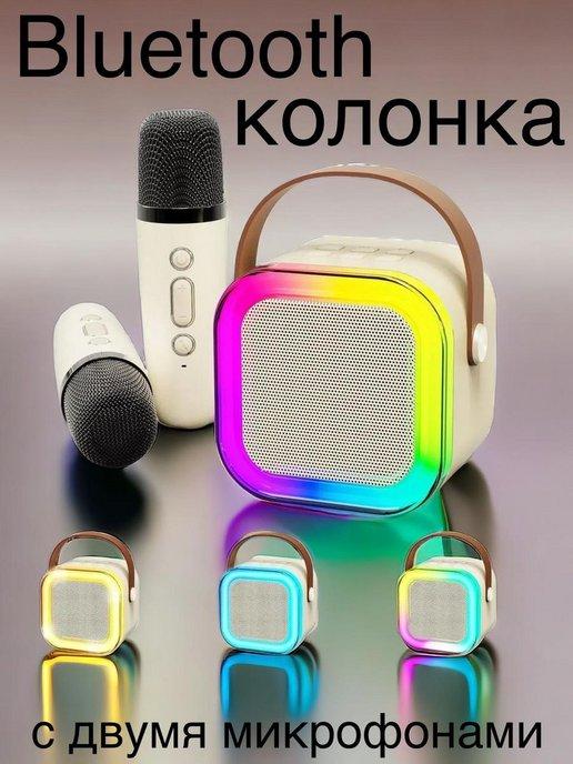 Портативная колонка Bluetooth с караоке с двумя микрофонами