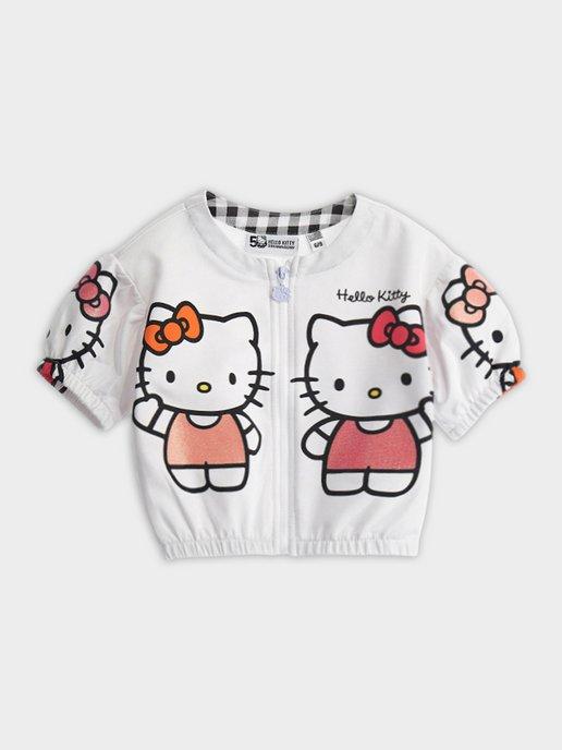 Толстовка на молнии с принтом Hello Kitty для новорожденных