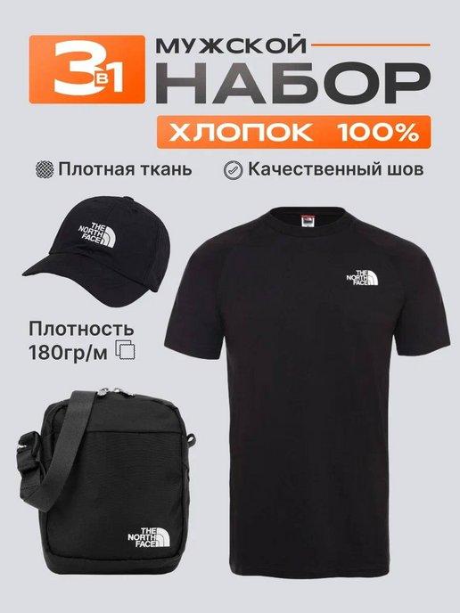 футболка черный хлопок базовая с принтом Adidas