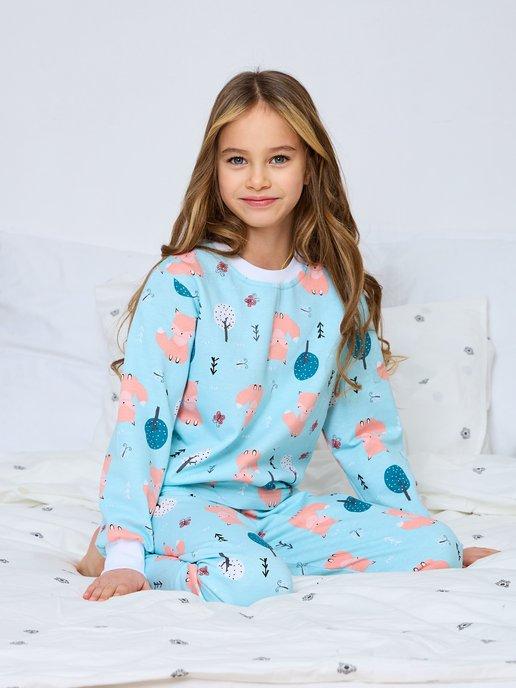 Пижама детская теплая с начесом для девочек