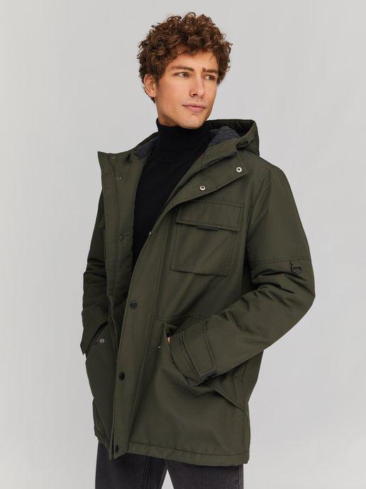 Тёплая мужская куртка с капюшоном