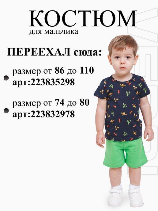 Летний костюм для мальчика футболка с шортами
