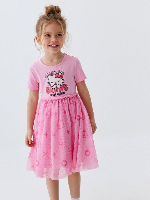 Платье для девочки трикотажное с юбкой пачкой Hello Kitty