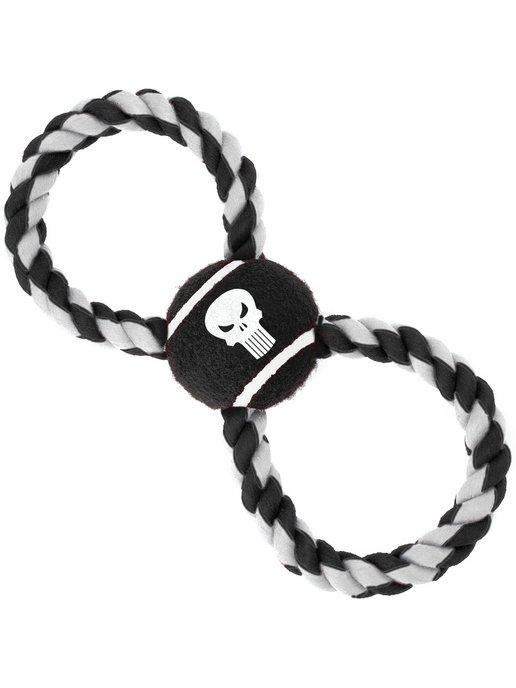 Игрушка "Каратель" мячик на веревке для собак 29 см, Черный