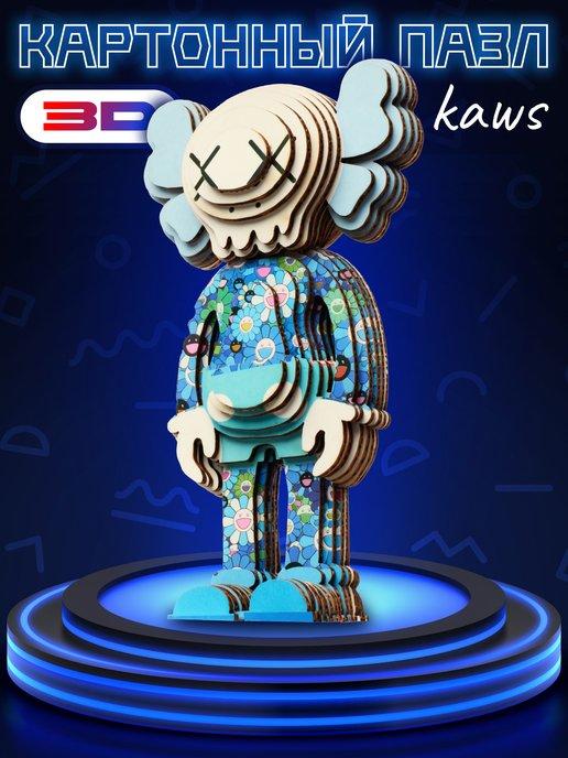 Картонный 3д пазл конструктор kaws bearbrick