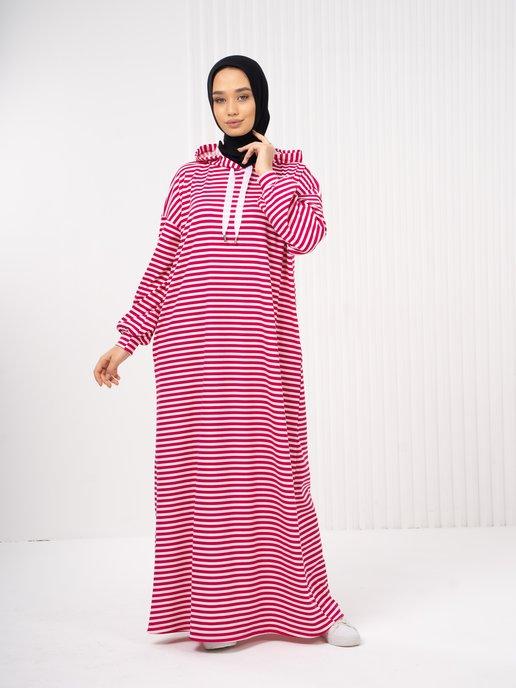 Мусульманское платье длинное с капюшоном