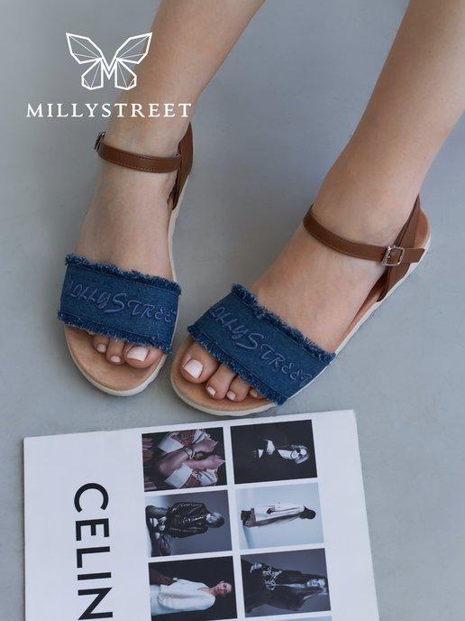 MILLYSTREET | Босоножки джинсовые летние с ремешками